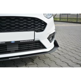 Накладка сплиттер на передний бампер Вар4 на Ford Fiesta VIII ST-Line